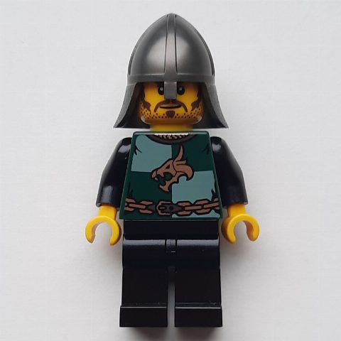 Minifigurka Dragon Knight, Dark Green, Pearl Dark Gray Helmet, Stubble
