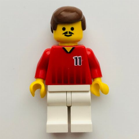 Minifigurka Soccer Player Red Torso, White Legs, #11