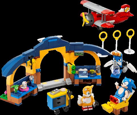 Zestaw LEGO Tails' Workshop and Tornado Plane (Sonic The Hedgehog)