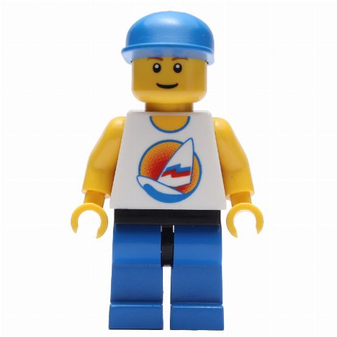 Minifigurka White Torso, Blue Legs, Blue Cap