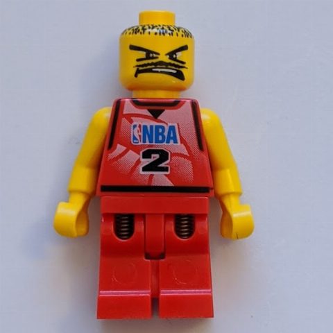 Minifigurka Basketball Player, Red  Torso, Red Legs #2
