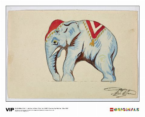 Zestaw LEGO® 1st Edition Elephant Water Colour Print, Circa 1937 (LEGO Originals)