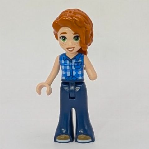 Minifigurka Autumn, Blue Plaid Shirt, Dark Blue Pants