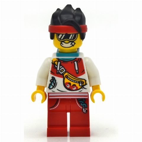 Minifigurka Monkie Kid, White Hoodie. Neck Bracket
