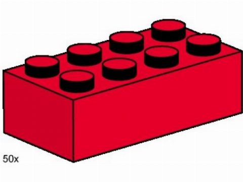 Zestaw LEGO® 2 x 4 Red Bricks (Bulk Bricks)