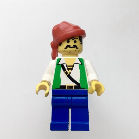 Minifigurka Pirate - Green Vest, Blue Legs, Red Bandana