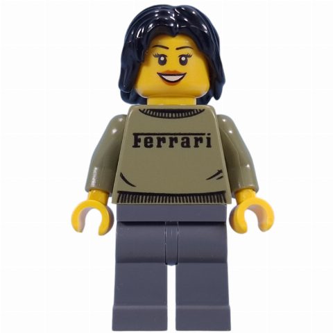 Minifigurka Woman, Olive Green Ferrari Sweater