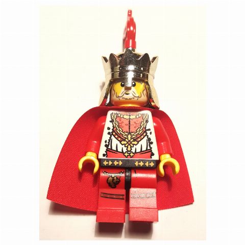Minifigurka Chess King, Red, Cape, Gold Crown with Red Plume