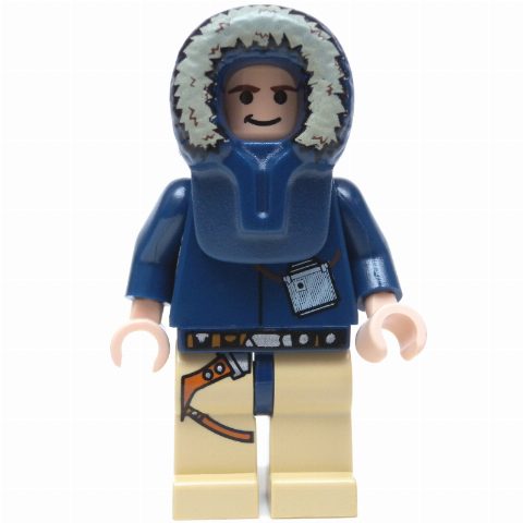 Minifigurka Han Solo, Hoth Outfit, Dark Blue Hood, Black Eyes