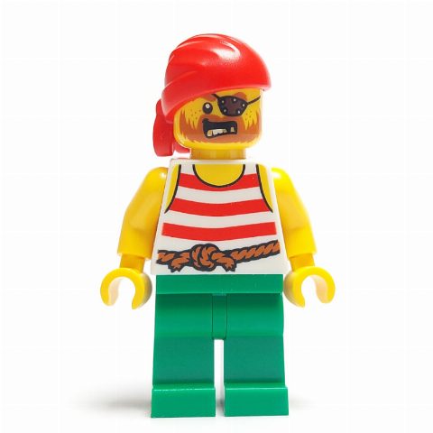 Minifigurka Pirate - White Torso, Green Legs, Red Bandana