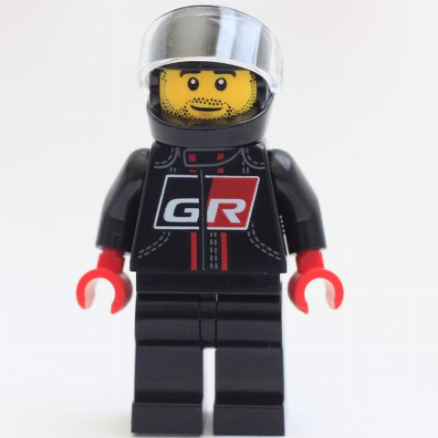 Minifigurka Racer Driver - GR Black Torso/Legs, Black Helmet
