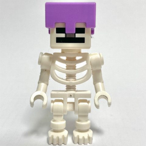 Minifigurka Skeleton, Square Skull, Medium Lavender Helmet (60115 Torso), Spider Jockey