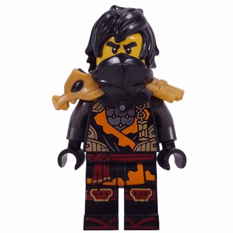 Minifigurka Cole, Black Shoulder Armor and Mask, Hair
