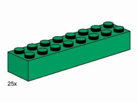 Zestaw LEGO® 2 x 8 Dark Green Bricks (Bulk Bricks)