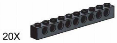 Zestaw LEGO 1 x 10 Beams (Educational and Dacta)