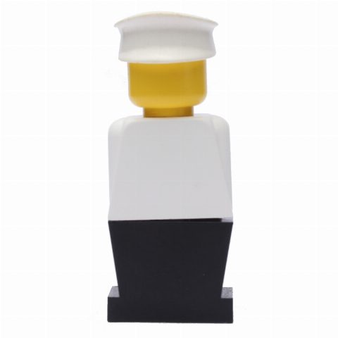 Minifigurka LEGOLAND White Torso, Black Legs, White Hat