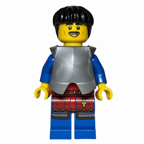 Minifigurka Knight, Chestplate, Black Hair