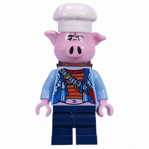 Minifigurka Pigsy, Bright Light Blue Jacket, Backpack