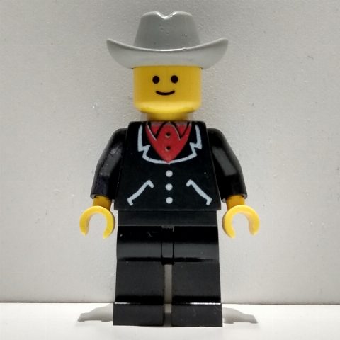 Minifigurka Man - Black Suit, Light Bluish Gray Cowboy Hat