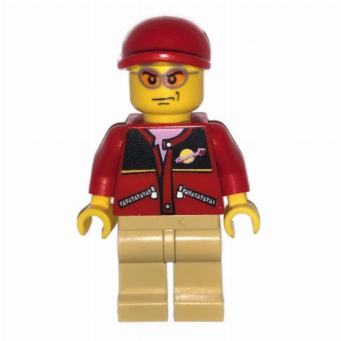 Minifigurka Red Torso, Tan Legs, Red Cap