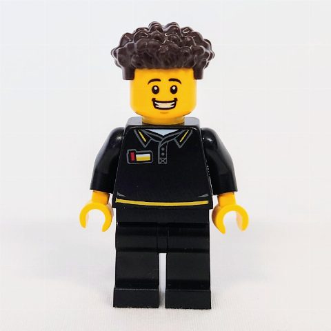 Minifigurka Store Employee, Black Suit, Dark Brown Hair