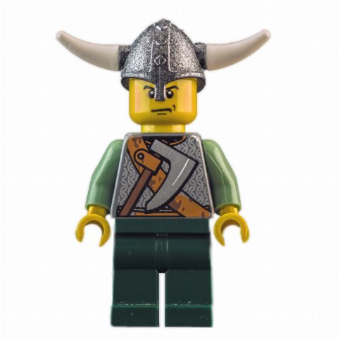Minifigurka Viking Warrior - Chain Mail, Sand Green Arms