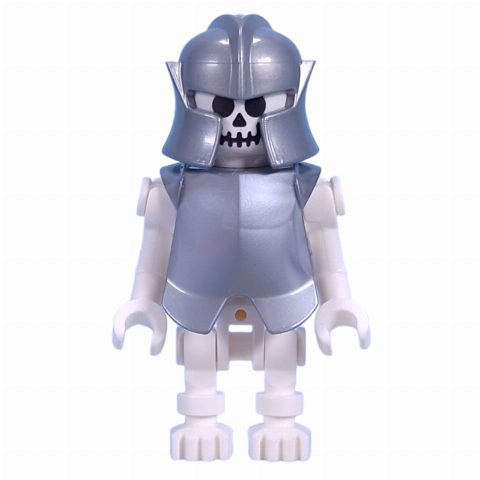 Minifigurka Skeleton, Standard Face, Bent Arms, Vertical Hand Clips, 78132 Torso, Armor