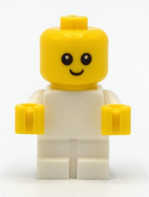 Minifigurka Baby, White Body - Head with neck