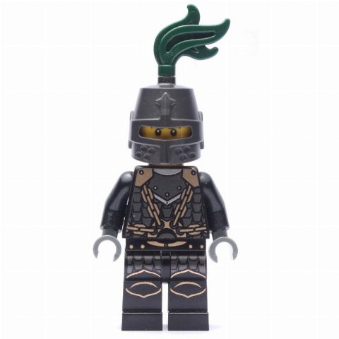 Minifigurka Dragon Knight, Black, Helmet with Dark Green Plume