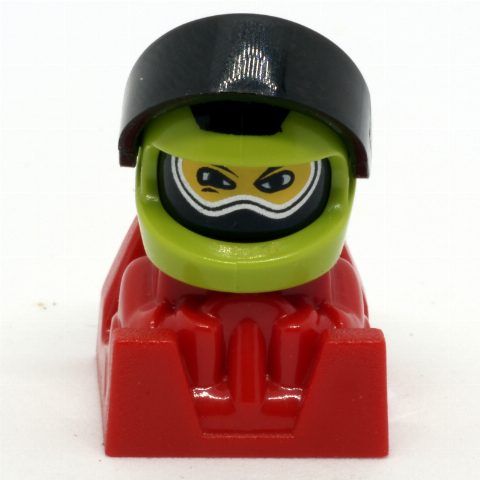 Minifigurka Racer - Lime Helmet,  Black Visor, Red Body