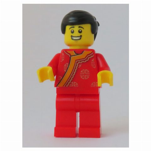 Minifigurka Man, Red Robe, Black Hair