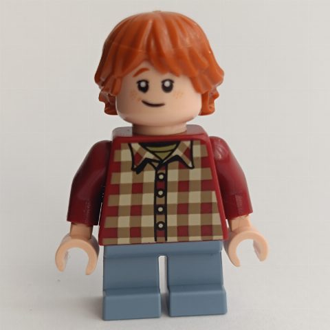 Minifigurka Ron Weasley, Dark Red Shirt, Sand Blue Short Legs