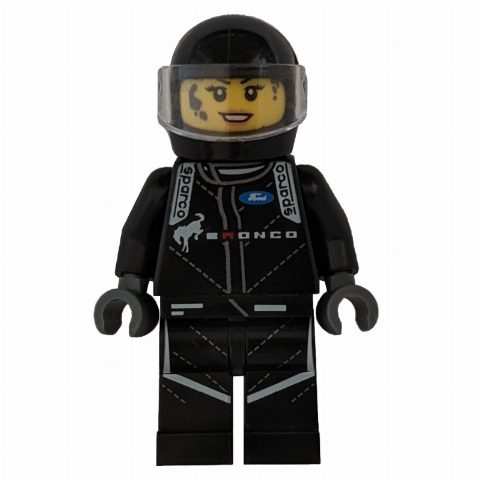 Minifigurka Race Driver - Black Torso, Black Legs, Black Helmet