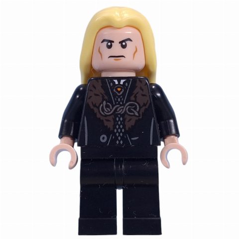 Minifigurka Lucius Malfoy, Black Robes with Dark Red Fur, Plain Legs