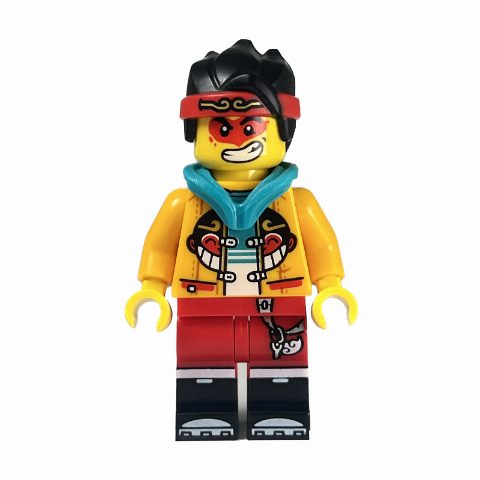 Minifigurka Monkie Kid, Dark Turquoise Hood, Red Eye Make-up