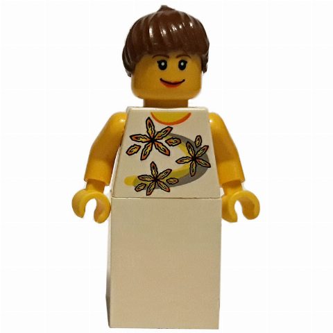 Minifigurka Bride, White Dress with 3 Flowers