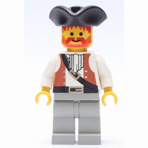 Minifigurka Pirate - Brown Vest, Light Gray Legs, Black Tricorne