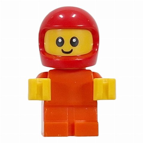 Minifigurka Baby, Racer, Reddish Orange Body, Red Helmet