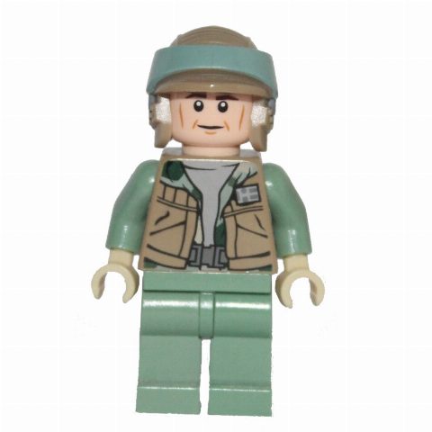 Minifigurka Rebel Trooper in Endor Uniform, Sand Green Legs, Dark Tan Vest, Cheek Lines