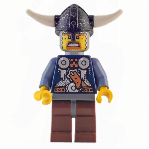 Minifigurka Viking Warrior - Armour, Sand Blue Arms, Reddish Brown Legs