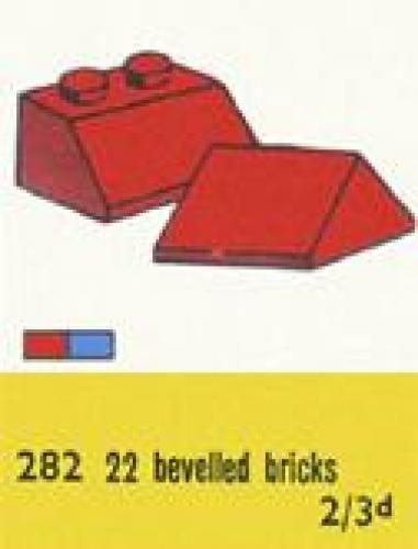 Zestaw LEGO® 2 x 2 Sloping Roof Bricks, Red (System)