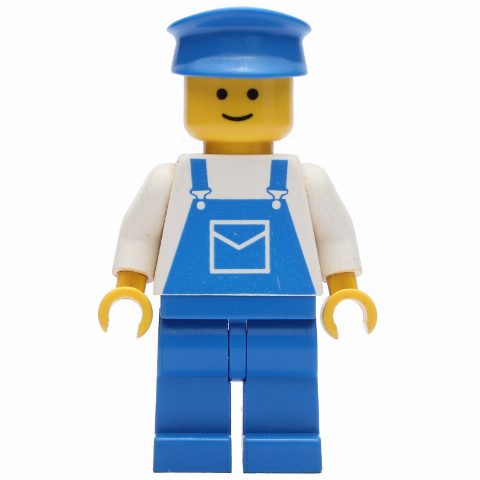 Minifigurka White Torso, Blue Overall, Blue Cap