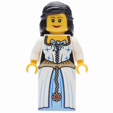 Minifigurka Maiden - Black Hair, One-sided Head