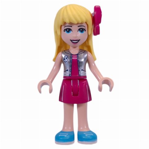 Minifigurka Stephanie - Silver Top, Magenta Skirt, Bow