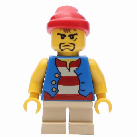 Minifigurka Pirate - Blue Vest, Short Tan Legs, Red Bandana