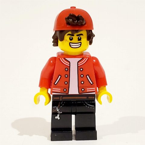 Minifigurka Jack Davids, Red Jacket with Backwards Red Cap