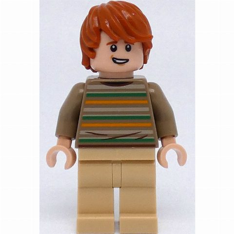 Minifigurka Ron Weasley, Dark Tan Sweater with Green and Orange Stripes