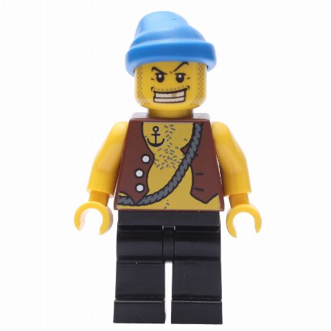 Minifigurka Pirate - Anchor Tattoo, Black Legs, Blue Bandana, Gold Tooth