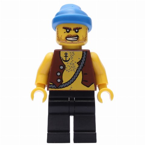 Minifigurka Pirate - Anchor Tattoo, Black Legs, Blue Bandana