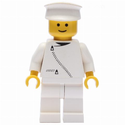 Minifigurka Man, White Jacket with Zipper, White Legs, White Hat